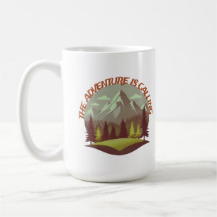 Äventyr ringer. Monutain och skog Kaffemugg