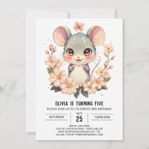 Äventyr Rodent Mouse Birthday Inbjudningar