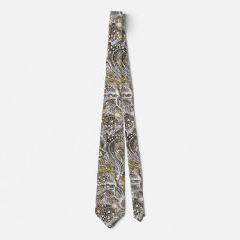 Äventyr Royal Satin Cream Paisley Neck Tie Slips