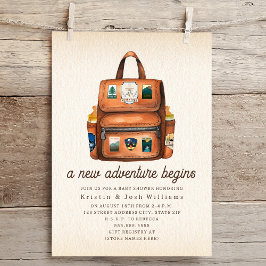 Äventyr ryggsäck + Flaskor Woodland Baby Shower Inbjudningar