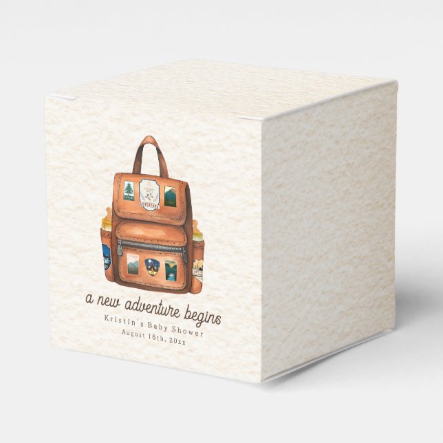 Äventyr ryggsäck + Flaskor Woodland Baby Shower Presentaskar (Framsidan Sidan)