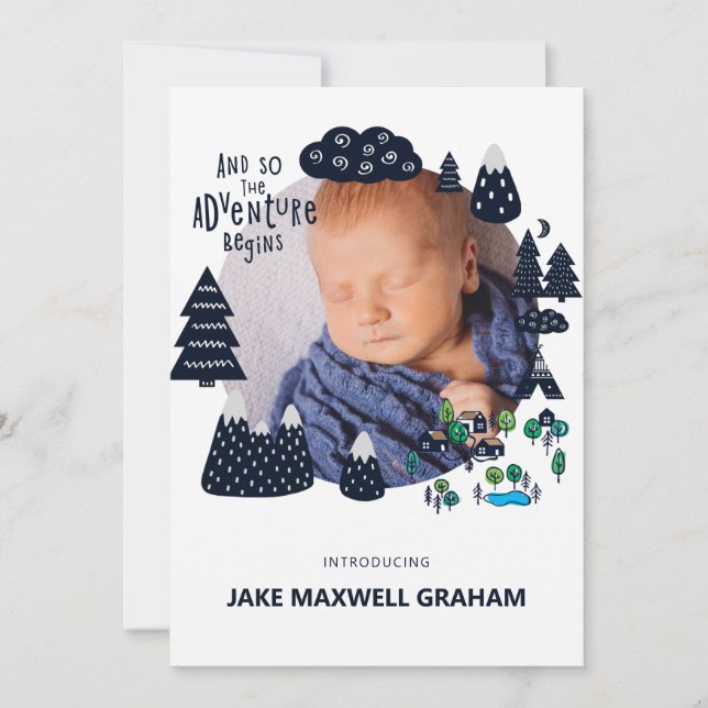 Äventyr Sketch | Födelsemeddelande på Dubblan (Framsida)