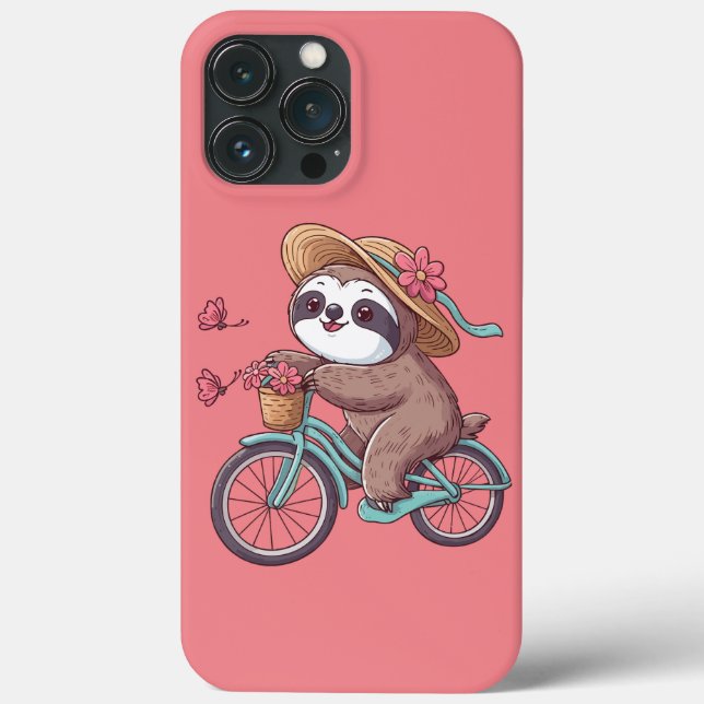 Äventyr Sloth på Bike, Cute Sloth på en bikrid (Baksida)
