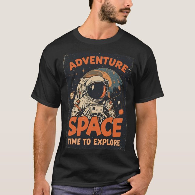 Äventyr Space - dags att utforska astronaut T Shirt (Framsida)