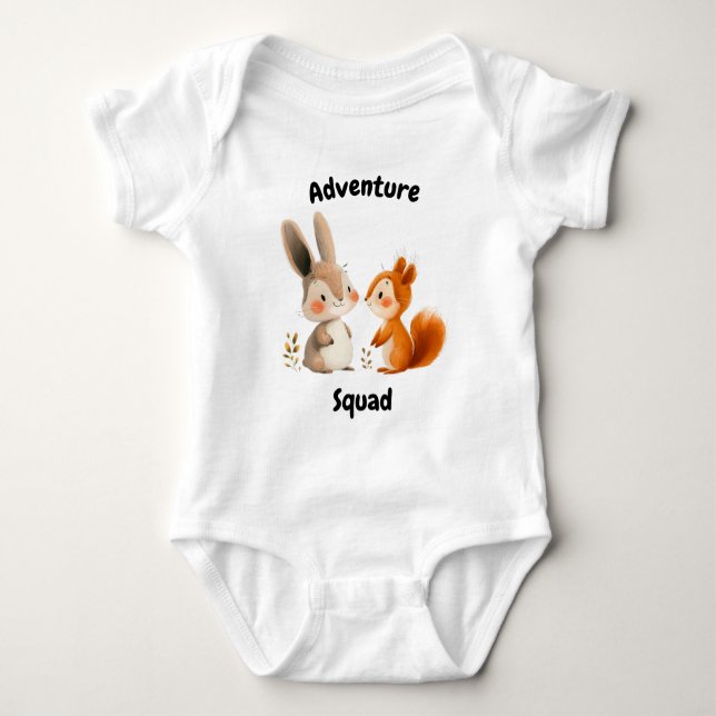 Äventyr Squad Rabbit and Squirrel - Cute Friends T Shirt (Framsida)
