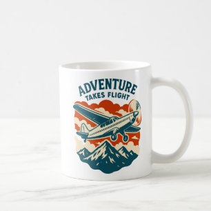 Äventyr tar flyget Retro Luft Travel Kaffemugg