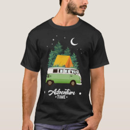 Äventyr Time Camping in Forest T Shirt