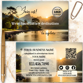 Äventyr Travel Agent Modern QR-kod Visitkort