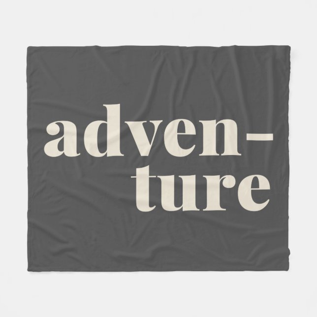Äventyr Travel Älskare Svartvit, svart, Fleecefilt (Framsidan (Horisontell))