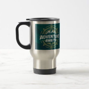 Äventyr Travel Emblem Mugg för Äventyr älskare.