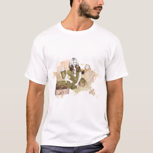 Äventyr Travel Girl #2 T Shirt (Framsida)