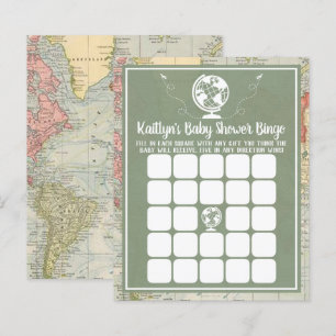 Äventyr Travel Karta Baby Shower Bingo