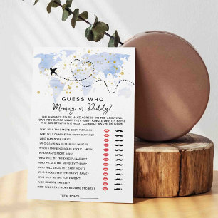 Äventyr Travel Karta Baby Shower Gissa vem som spe
