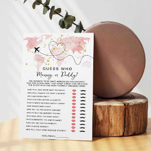 Äventyr Travel Karta Baby Shower Gissa vem som spe