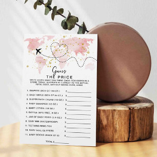 Äventyr Travel Karta Baby Shower gissar Prist