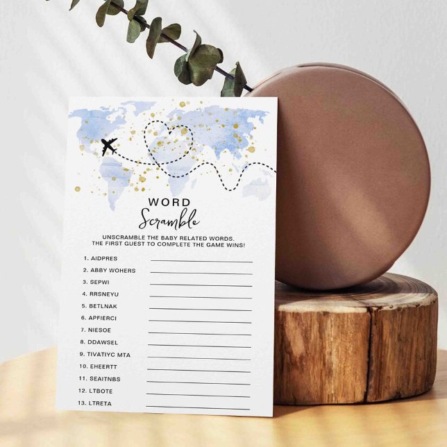 Äventyr Travel Karta Baby Shower Ord Game Card (Skapare uppladdad)