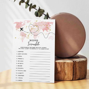 Äventyr Travel Karta Baby Shower Ord Game Card