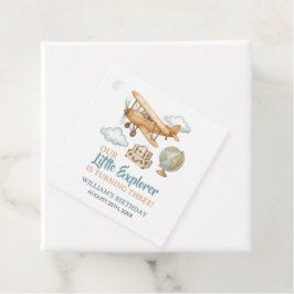 Äventyr Travel Little Explorer Birthday Gåvor Etiketter