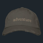 Äventyr Travel och naturtext Älskare Broderad Keps<br><div class="desc">Enkel textdesign för resor och äventyr älskare.</div>