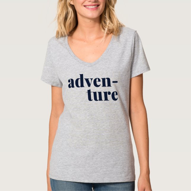 Äventyr Travel och naturtext Älskare T Shirt (Framsida)