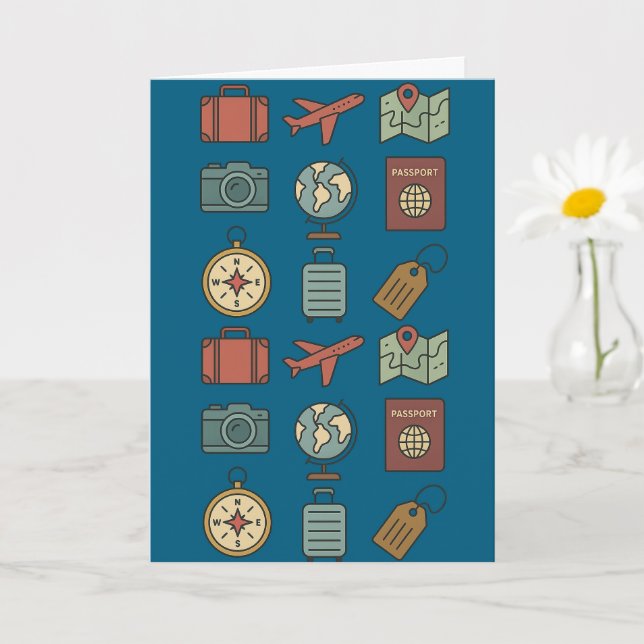 Äventyr Travel Vintage Wanderlust Nostalgic Kort (Liten växt)