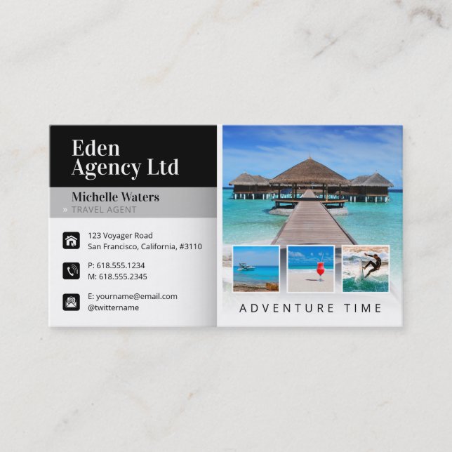 Äventyr | Turism | Resa Agent Visitkort (Framsida)