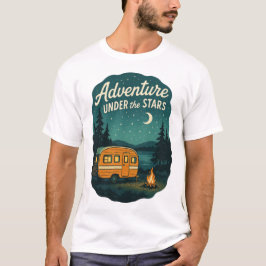 Äventyr under Stars Retro Camping Art T Shirt