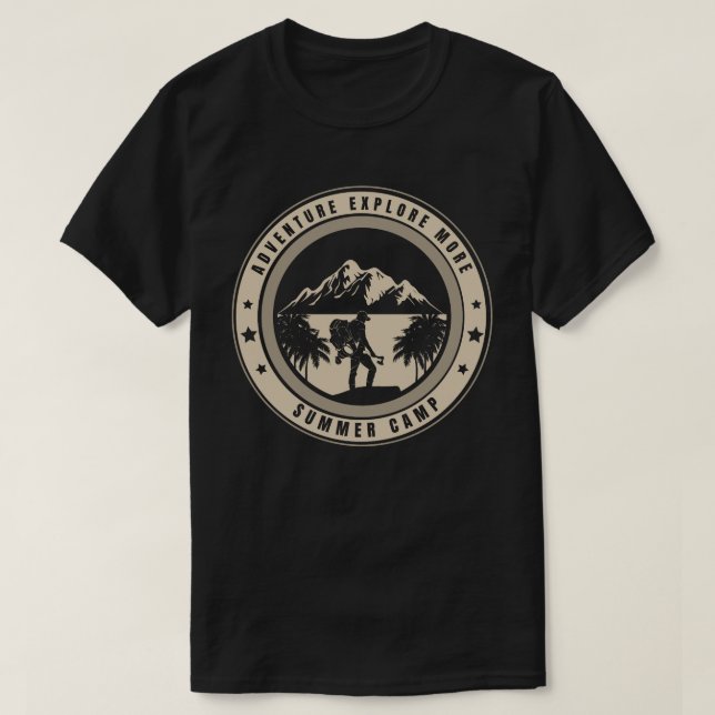 Äventyr utforska mer sommarläger t shirt (Design framsida)