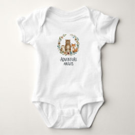Äventyr Väntar Baby Bodysuit – Skogsdjur T Shirt