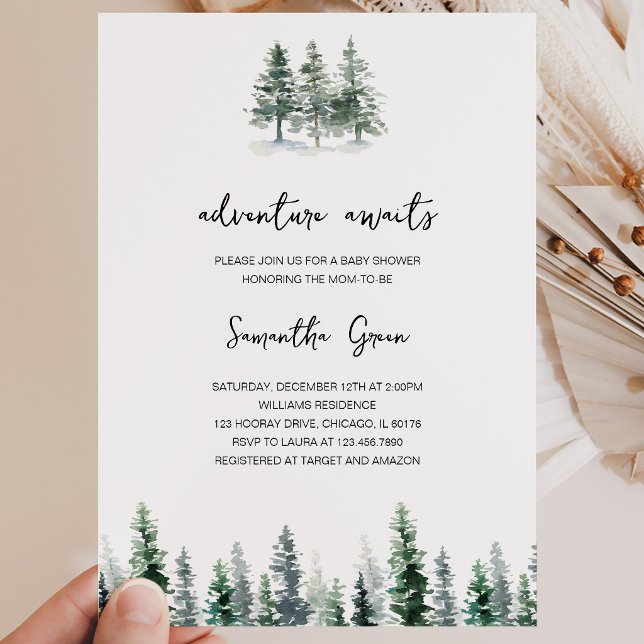 Äventyr Väntar Baby Shower Inbjudningar (Skapare uppladdad)