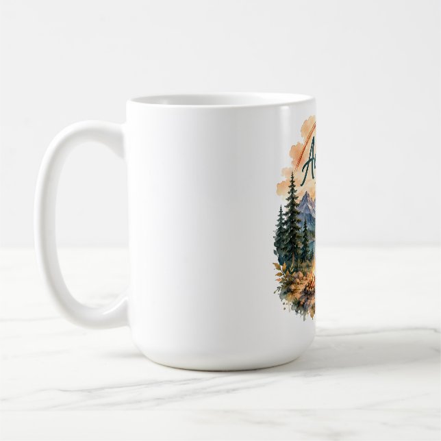 Äventyr Väntar Bergsjön Camping Solnedgång Kaffemugg (Vänster)