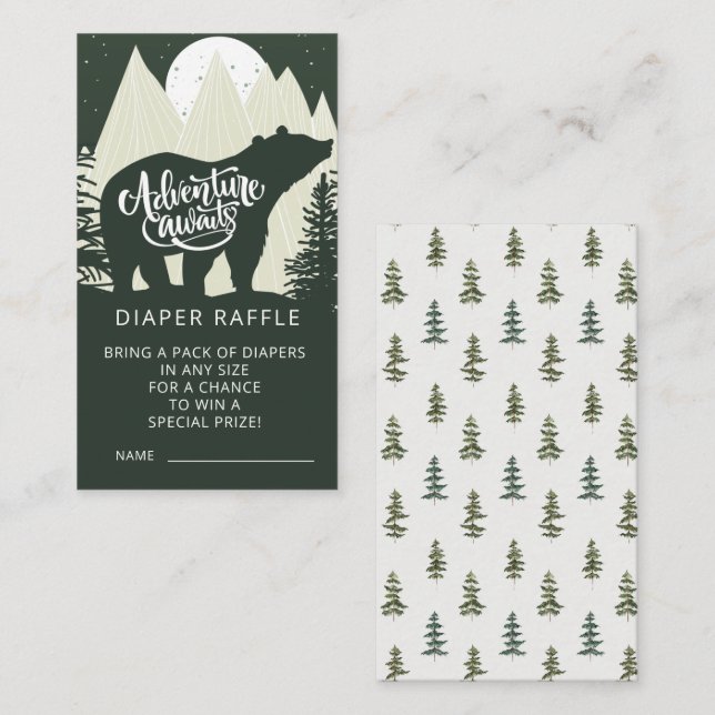 Äventyr Väntar Björn Blöja Lotteri Tilläggskort (Fram/baksida)