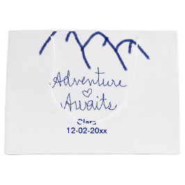 Äventyr väntar blå berg hjärta lägg till namn 