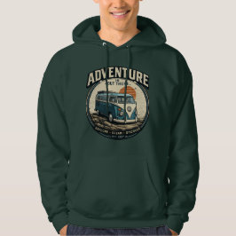 Äventyr väntar därute – Retro husvagnsgrafik Hoodie