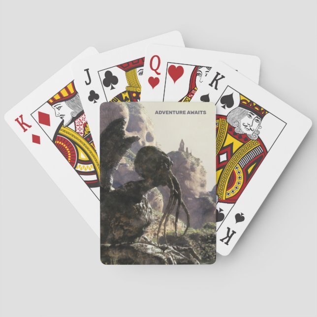 Äventyr väntar. Fantasilandskap Casinokort (Baksidan)