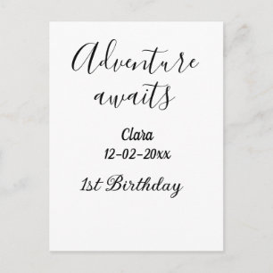 Äventyr väntar glad 1-årsdag namn datum simp vykort
