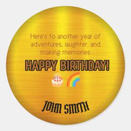 Äventyr väntar: Grattis på födelsedagen Sticker Runt Klistermärke