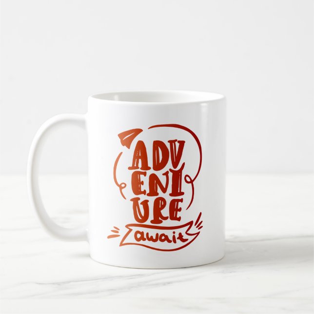 äventyr väntar kaffemugg (Vänster)