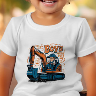 Äventyr väntar: Lille pojke i Bulldozer T Shirt