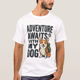 Äventyr Väntar Med Min Hund Vintage Vandring Desig T Shirt