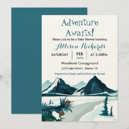 Äventyr väntar på att bergen ska resa i baby    sh inbjudningar