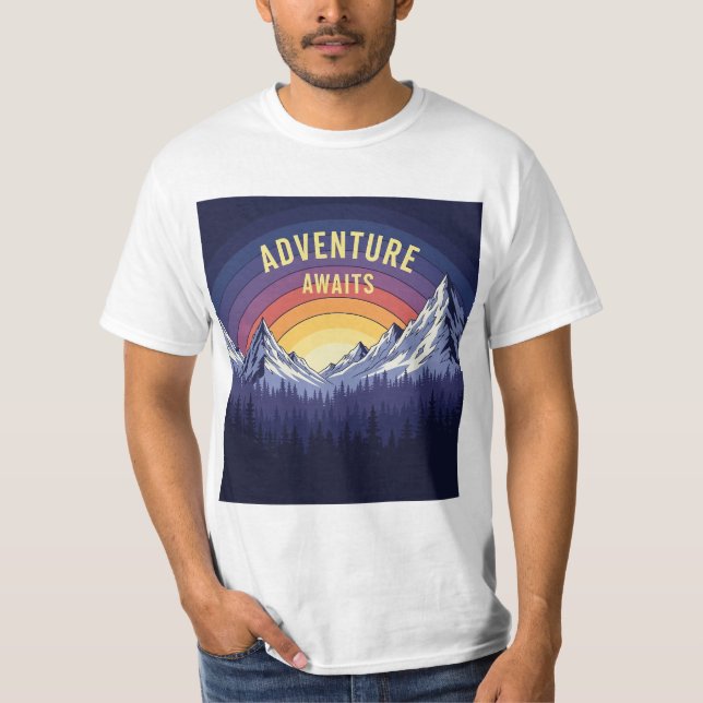 Äventyr väntar på att bergsnedgång ska återupptas t shirt (Framsida)