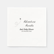 Äventyr väntar på babydusch, lägg till namn datum