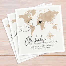 Äventyr väntar på babyskor Karta Napkins Pappersservett