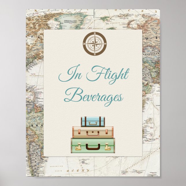 Äventyr väntar på den moderna världsresan Karta Poster (Framsidan)