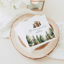 Äventyr väntar på en vild skogskägerdusch för baby pappersservett