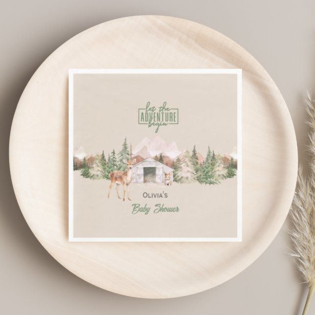 Äventyr väntar på Grönten Bebisdusch för bergskabb Pappersservett (Skapare uppladdad)