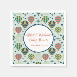 Äventyr väntar på Luftballong Sage Baby Shower Pappersservett