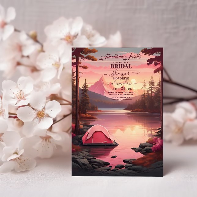 Äventyr väntar på Möhippan Retro Mountain Inbjudningar (Skapare uppladdad)