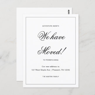 Äventyr väntar på ny adress Flyttningsmeddelande Vykort